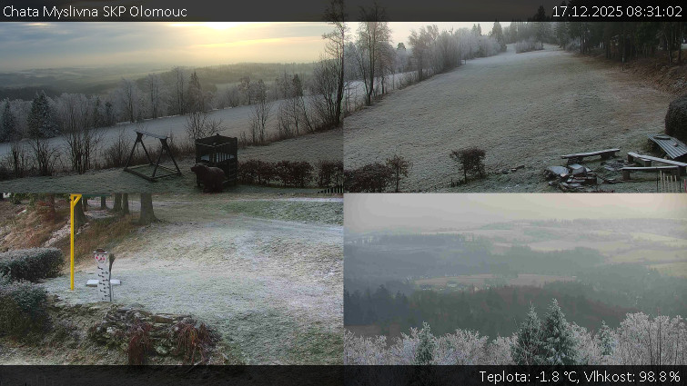 Chata Myslivna SKP Olomouc - Sdružený snímek okolí chaty Myslivna - 17.12.2025 v 08:31