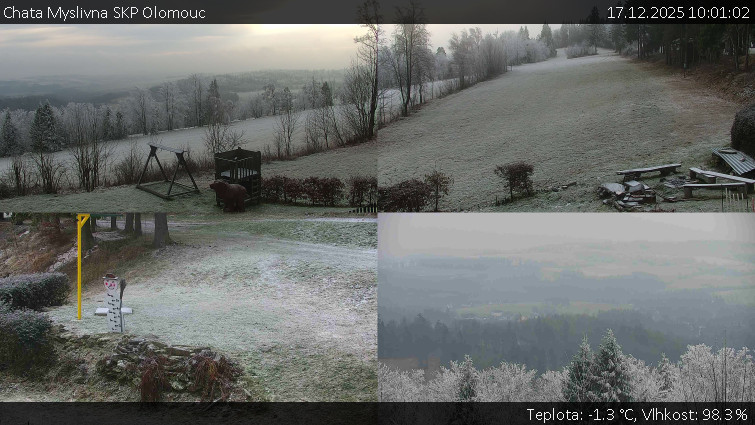 Chata Myslivna SKP Olomouc - Sdružený snímek okolí chaty Myslivna - 17.12.2025 v 10:01
