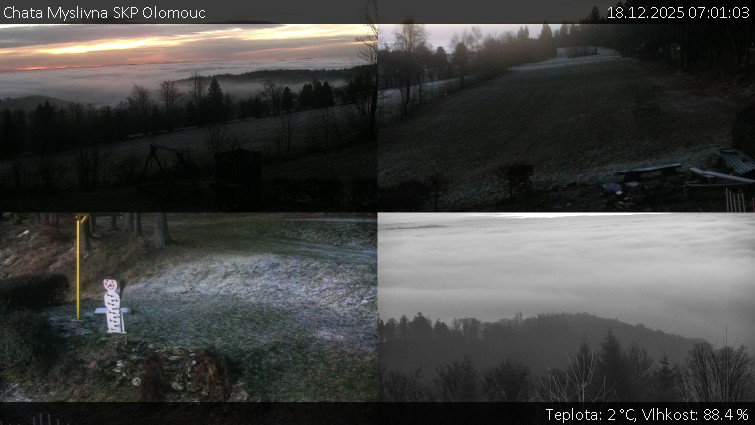 Chata Myslivna SKP Olomouc - Sdružený snímek okolí chaty Myslivna - 18.12.2025 v 07:01