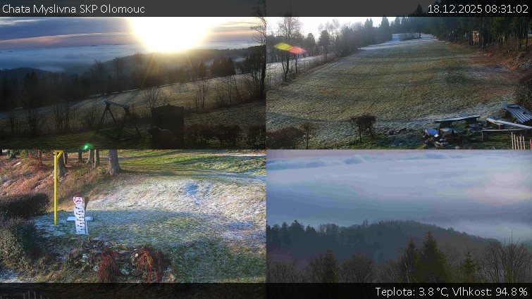 Chata Myslivna SKP Olomouc - Sdružený snímek okolí chaty Myslivna - 18.12.2025 v 08:31