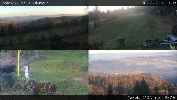 Chata Myslivna SKP Olomouc - Sdružený snímek okolí chaty Myslivna - 18.12.2025 v 15:01