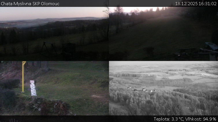 Chata Myslivna SKP Olomouc - Sdružený snímek okolí chaty Myslivna - 18.12.2025 v 16:31