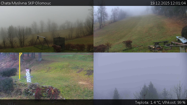Chata Myslivna SKP Olomouc - Sdružený snímek okolí chaty Myslivna - 19.12.2025 v 12:01