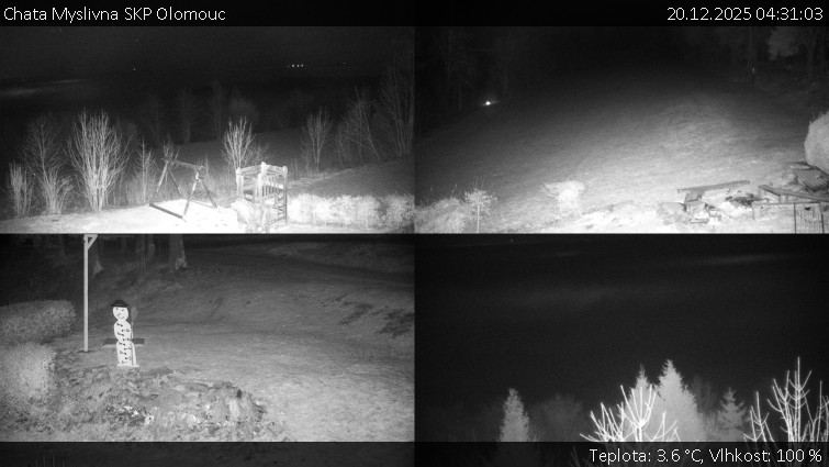 Chata Myslivna SKP Olomouc - Sdružený snímek okolí chaty Myslivna - 20.12.2025 v 04:31