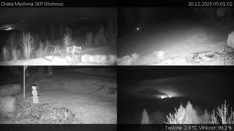 Chata Myslivna SKP Olomouc - Sdružený snímek okolí chaty Myslivna - 20.12.2025 v 05:01