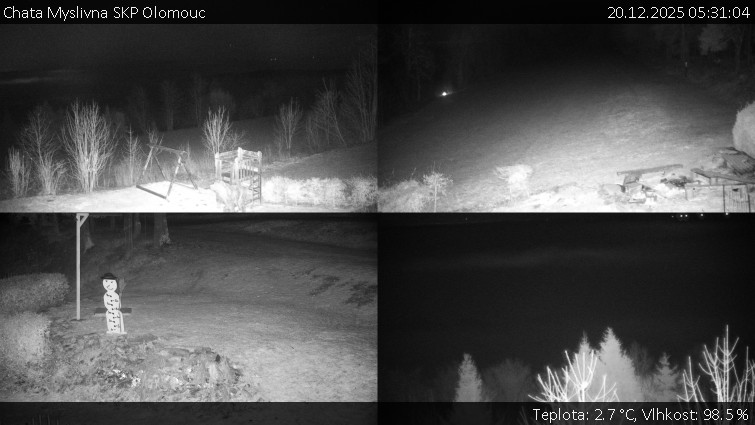 Chata Myslivna SKP Olomouc - Sdružený snímek okolí chaty Myslivna - 20.12.2025 v 05:31