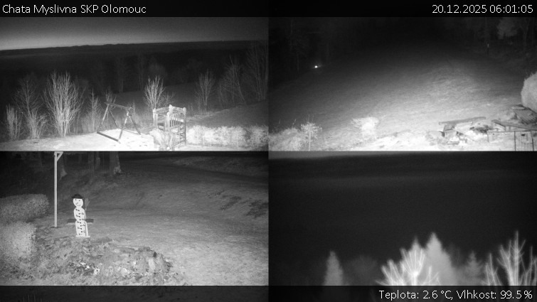 Chata Myslivna SKP Olomouc - Sdružený snímek okolí chaty Myslivna - 20.12.2025 v 06:01