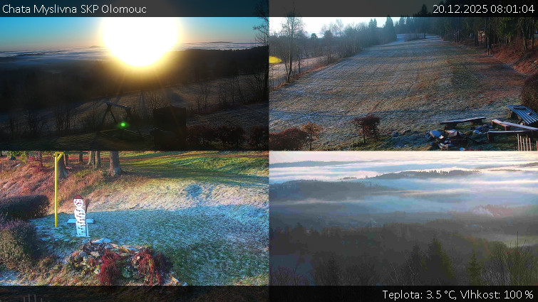 Chata Myslivna SKP Olomouc - Sdružený snímek okolí chaty Myslivna - 20.12.2025 v 08:01