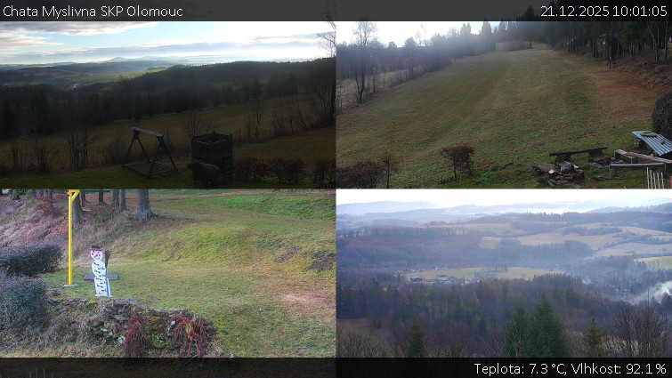 Chata Myslivna SKP Olomouc - Sdružený snímek okolí chaty Myslivna - 21.12.2025 v 10:01