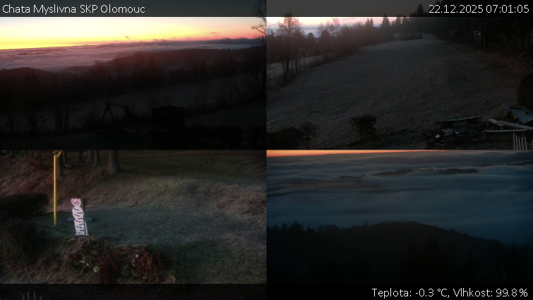 Chata Myslivna SKP Olomouc - Sdružený snímek okolí chaty Myslivna - 22.12.2025 v 07:01