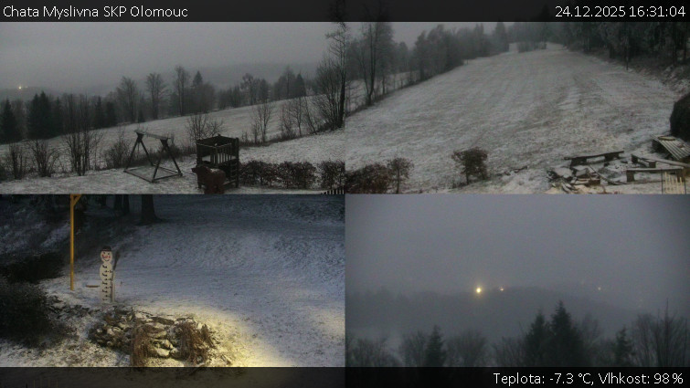 Chata Myslivna SKP Olomouc - Sdružený snímek okolí chaty Myslivna - 24.12.2025 v 16:31