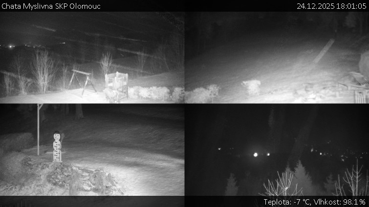 Chata Myslivna SKP Olomouc - Sdružený snímek okolí chaty Myslivna - 24.12.2025 v 18:01