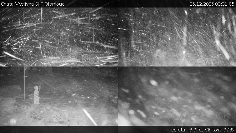 Chata Myslivna SKP Olomouc - Sdružený snímek okolí chaty Myslivna - 25.12.2025 v 03:31