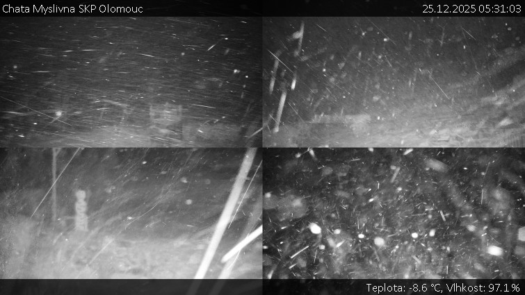 Chata Myslivna SKP Olomouc - Sdružený snímek okolí chaty Myslivna - 25.12.2025 v 05:31