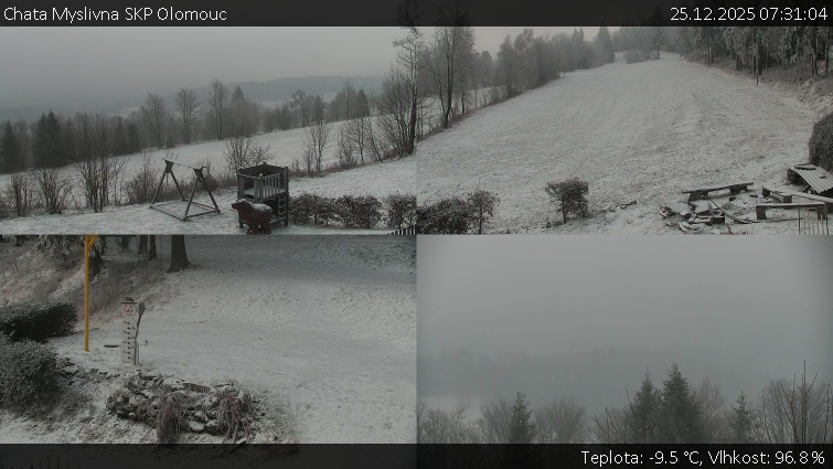 Chata Myslivna SKP Olomouc - Sdružený snímek okolí chaty Myslivna - 25.12.2025 v 07:31