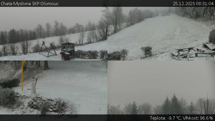 Chata Myslivna SKP Olomouc - Sdružený snímek okolí chaty Myslivna - 25.12.2025 v 08:31