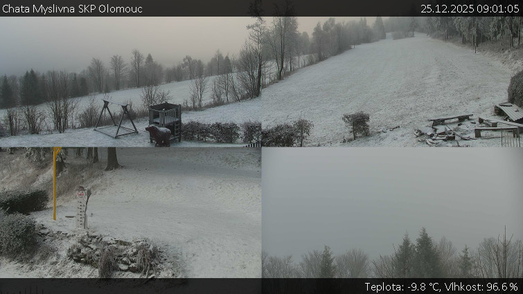 Chata Myslivna SKP Olomouc - Sdružený snímek okolí chaty Myslivna - 25.12.2025 v 09:01