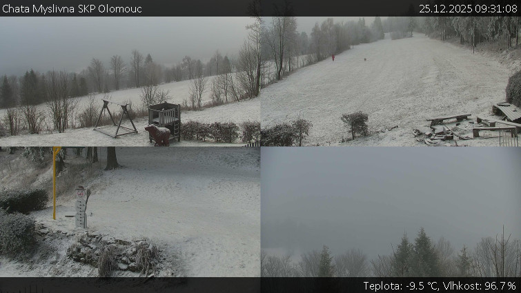 Chata Myslivna SKP Olomouc - Sdružený snímek okolí chaty Myslivna - 25.12.2025 v 09:31