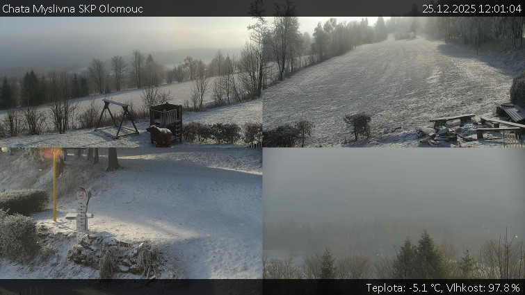 Chata Myslivna SKP Olomouc - Sdružený snímek okolí chaty Myslivna - 25.12.2025 v 12:01