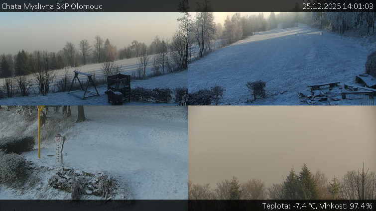 Chata Myslivna SKP Olomouc - Sdružený snímek okolí chaty Myslivna - 25.12.2025 v 14:01