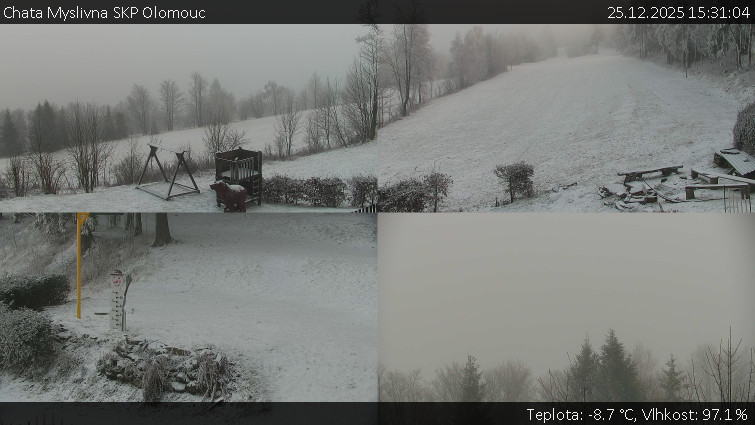 Chata Myslivna SKP Olomouc - Sdružený snímek okolí chaty Myslivna - 25.12.2025 v 15:31
