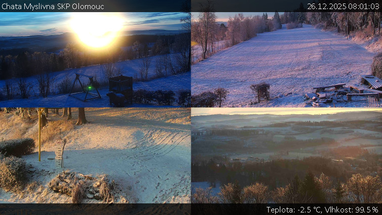 Chata Myslivna SKP Olomouc - Sdružený snímek okolí chaty Myslivna - 26.12.2025 v 08:01