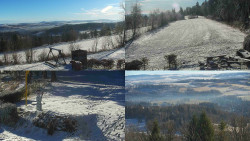 Sdružený snímek okolí chaty Myslivna