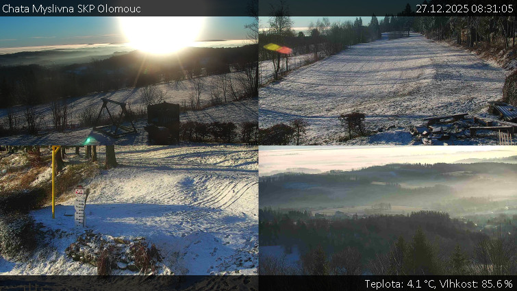 Chata Myslivna SKP Olomouc - Sdružený snímek okolí chaty Myslivna - 27.12.2025 v 08:31