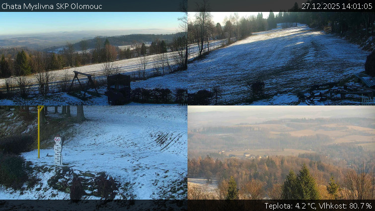 Chata Myslivna SKP Olomouc - Sdružený snímek okolí chaty Myslivna - 27.12.2025 v 14:01