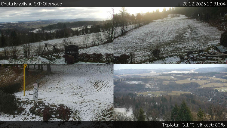 Chata Myslivna SKP Olomouc - Sdružený snímek okolí chaty Myslivna - 28.12.2025 v 10:31