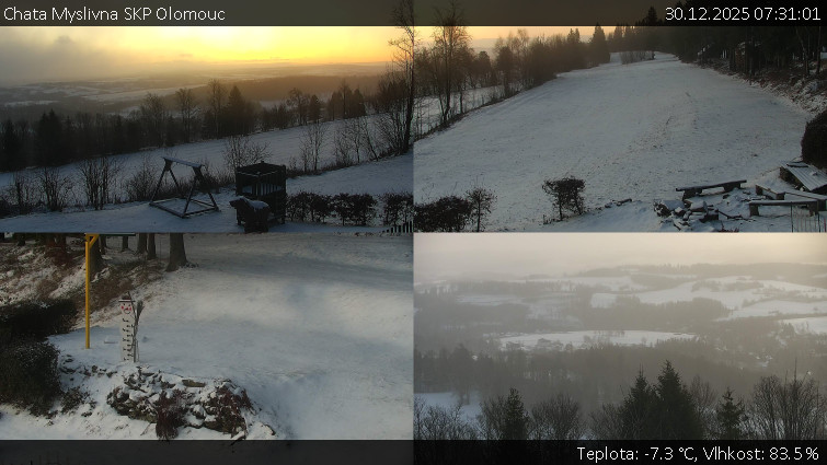 Chata Myslivna SKP Olomouc - Sdružený snímek okolí chaty Myslivna - 30.12.2025 v 07:31