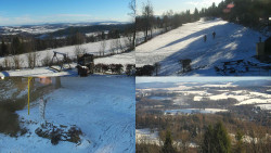 Sdružený snímek okolí chaty Myslivna