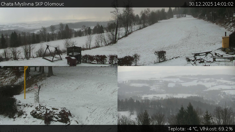 Chata Myslivna SKP Olomouc - Sdružený snímek okolí chaty Myslivna - 30.12.2025 v 14:01