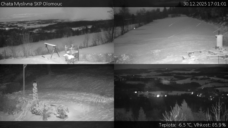 Chata Myslivna SKP Olomouc - Sdružený snímek okolí chaty Myslivna - 30.12.2025 v 17:01