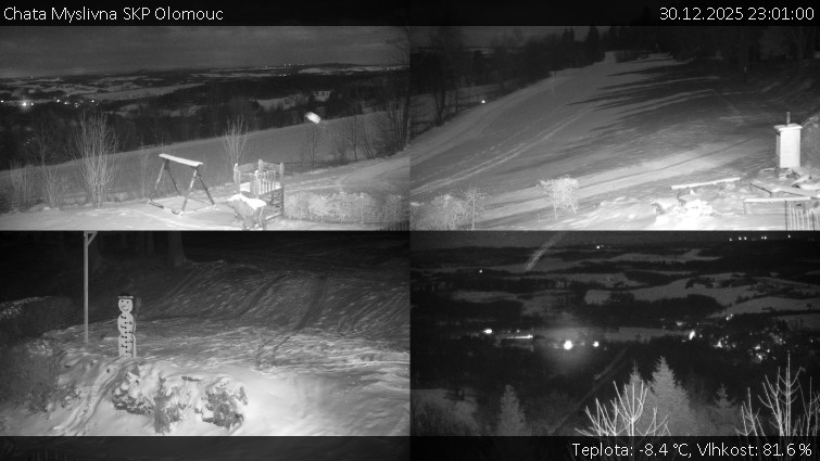 Chata Myslivna SKP Olomouc - Sdružený snímek okolí chaty Myslivna - 30.12.2025 v 23:01