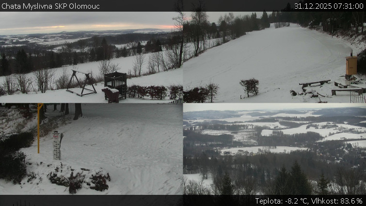 Chata Myslivna SKP Olomouc - Sdružený snímek okolí chaty Myslivna - 31.12.2025 v 07:31