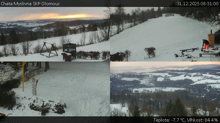 Chata Myslivna SKP Olomouc - Sdružený snímek okolí chaty Myslivna - 31.12.2025 v 08:31