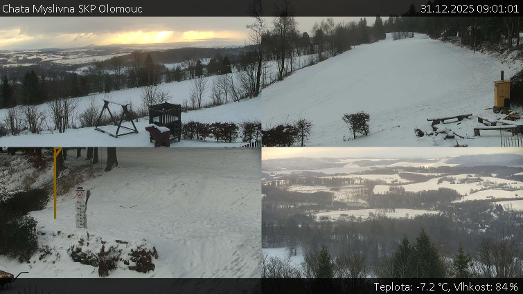 Chata Myslivna SKP Olomouc - Sdružený snímek okolí chaty Myslivna - 31.12.2025 v 09:01