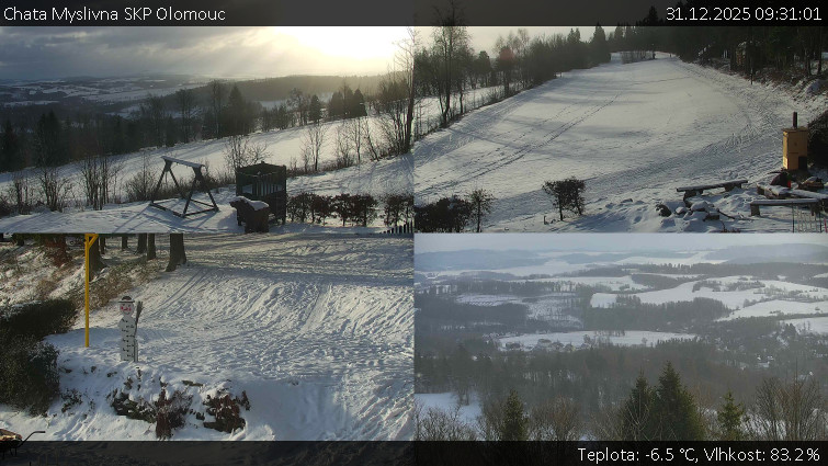 Chata Myslivna SKP Olomouc - Sdružený snímek okolí chaty Myslivna - 31.12.2025 v 09:31