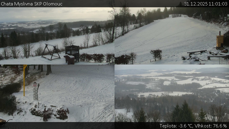 Chata Myslivna SKP Olomouc - Sdružený snímek okolí chaty Myslivna - 31.12.2025 v 11:01