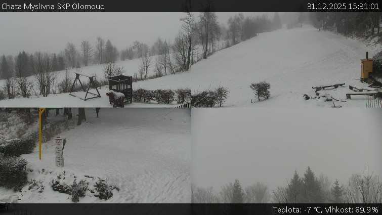 Chata Myslivna SKP Olomouc - Sdružený snímek okolí chaty Myslivna - 31.12.2025 v 15:31