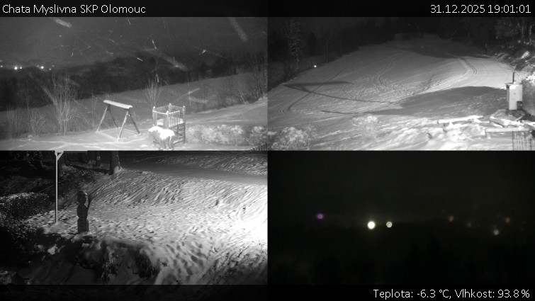 Chata Myslivna SKP Olomouc - Sdružený snímek okolí chaty Myslivna - 31.12.2025 v 19:01