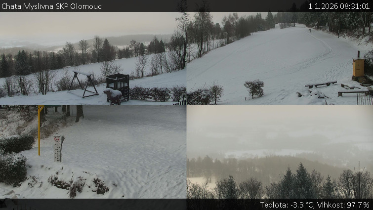 Chata Myslivna SKP Olomouc - Sdružený snímek okolí chaty Myslivna - 1.1.2026 v 08:31