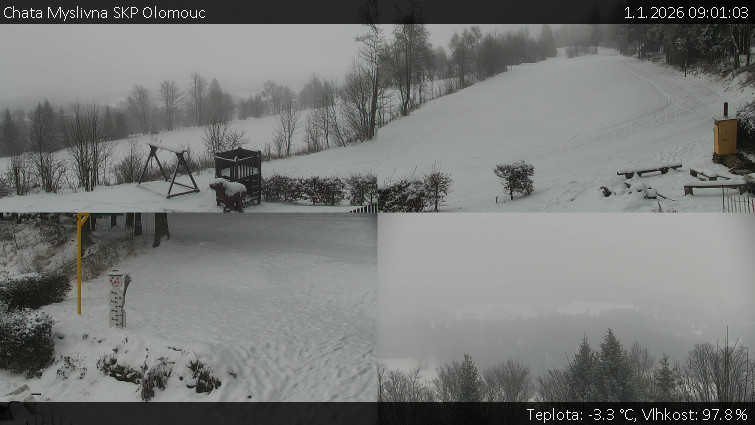 Chata Myslivna SKP Olomouc - Sdružený snímek okolí chaty Myslivna - 1.1.2026 v 09:01