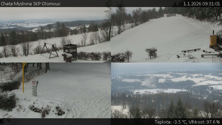 Chata Myslivna SKP Olomouc - Sdružený snímek okolí chaty Myslivna - 1.1.2026 v 09:31