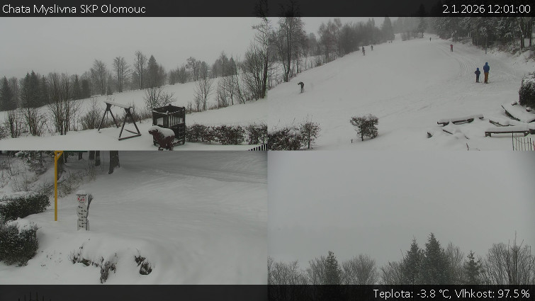 Chata Myslivna SKP Olomouc - Sdružený snímek okolí chaty Myslivna - 2.1.2026 v 12:01