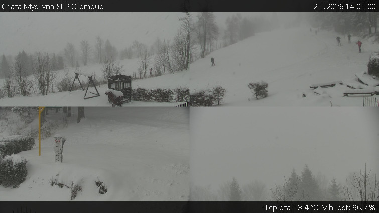 Chata Myslivna SKP Olomouc - Sdružený snímek okolí chaty Myslivna - 2.1.2026 v 14:01