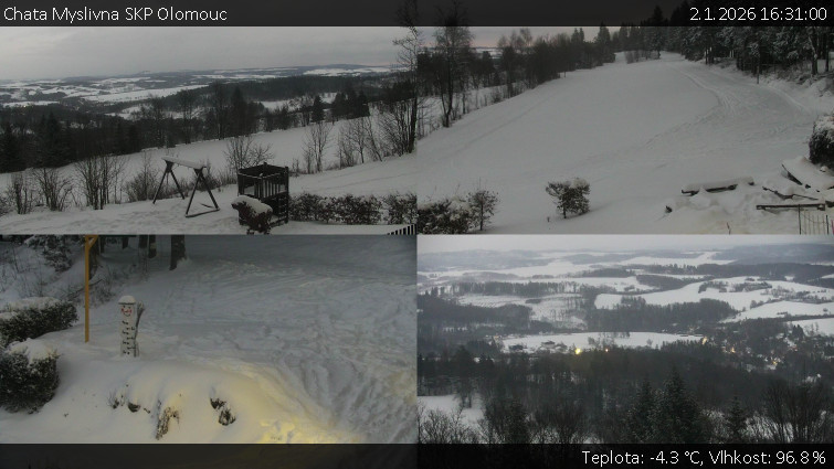 Chata Myslivna SKP Olomouc - Sdružený snímek okolí chaty Myslivna - 2.1.2026 v 16:31