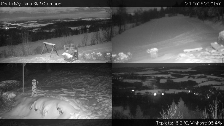 Chata Myslivna SKP Olomouc - Sdružený snímek okolí chaty Myslivna - 2.1.2026 v 22:01