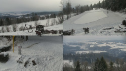 Sdružený snímek okolí chaty Myslivna